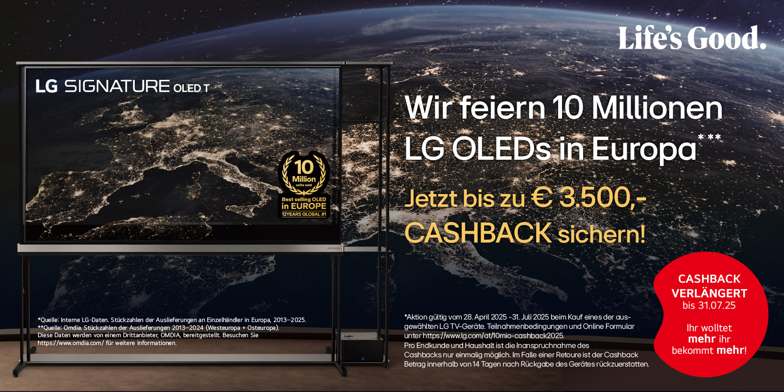 10 Mio OLEDS in Europa Cashback
